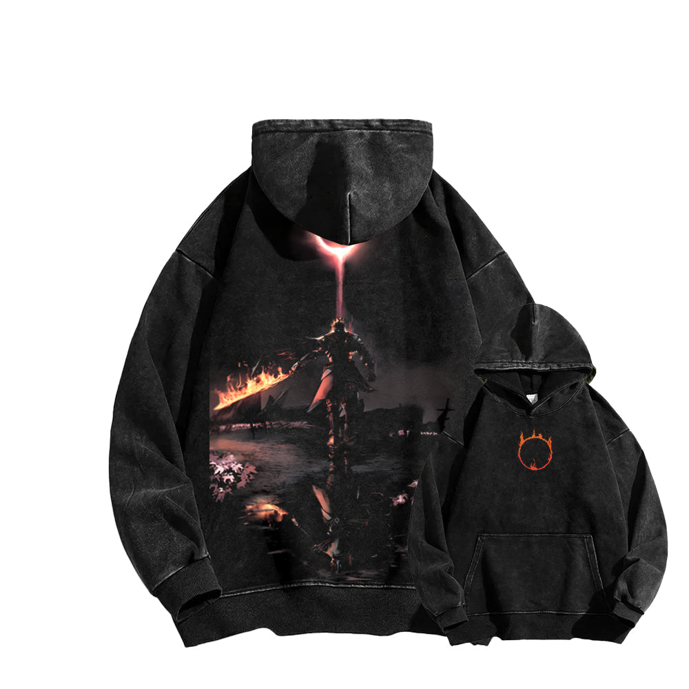DARK SOULS Casual Washed Hoodies 2506023710