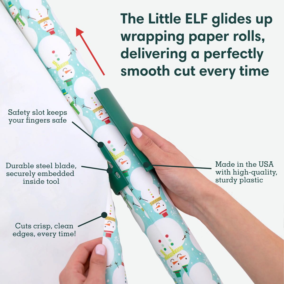 Little ELF Gift Wrap Cutter 2-Pack, Blue/Green