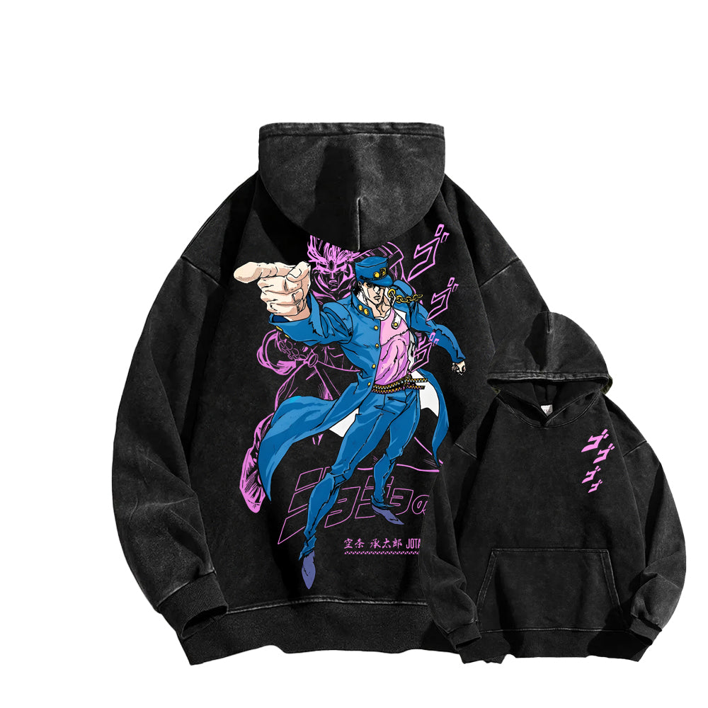 Jojo's Bizarre Adventure  Casual Washed Hoodies 2506023620