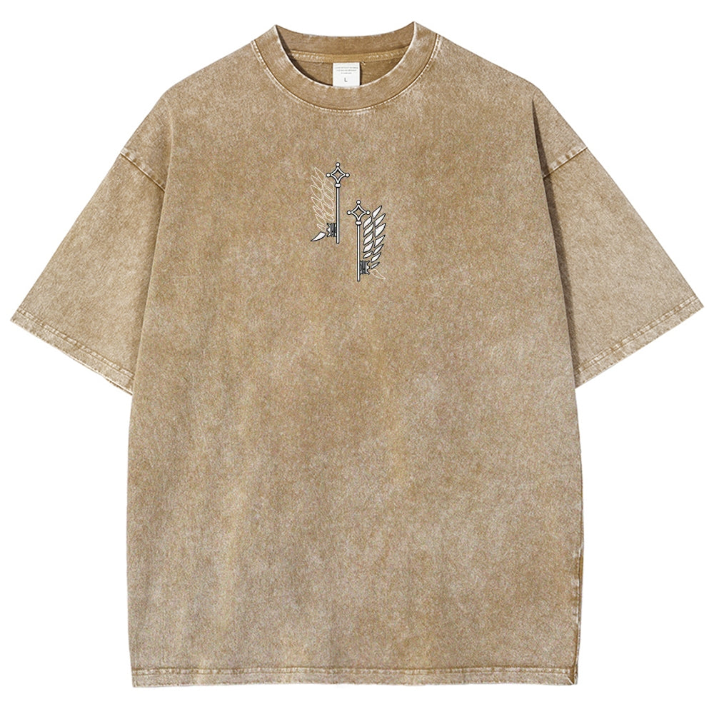Attack On  Titan Eren Unisex Fit Washed T-Shirt