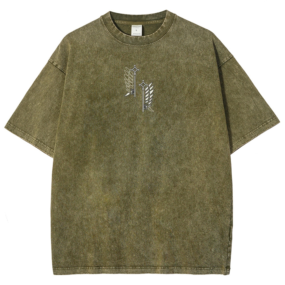 Attack On  Titan Eren Unisex Fit Washed T-Shirt