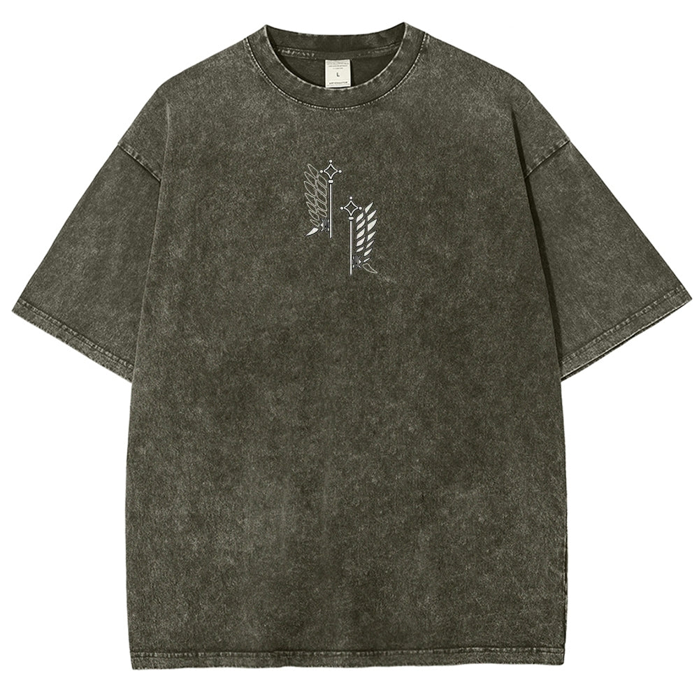 Attack On  Titan Eren Unisex Fit Washed T-Shirt