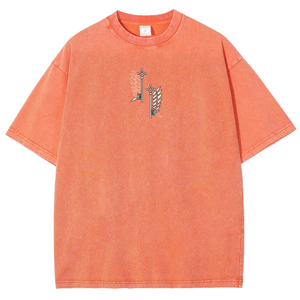 Attack On  Titan Eren Unisex Fit Washed T-Shirt