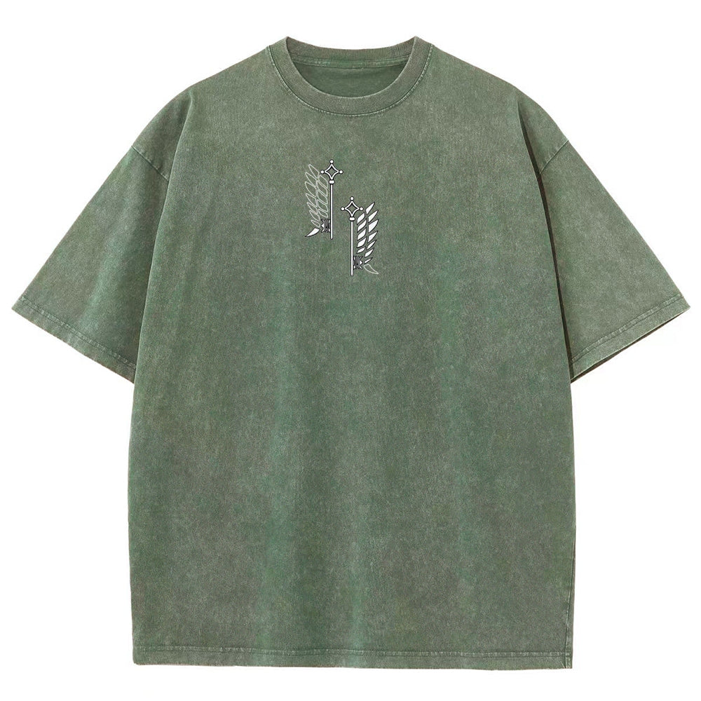 Attack On  Titan Eren Unisex Fit Washed T-Shirt