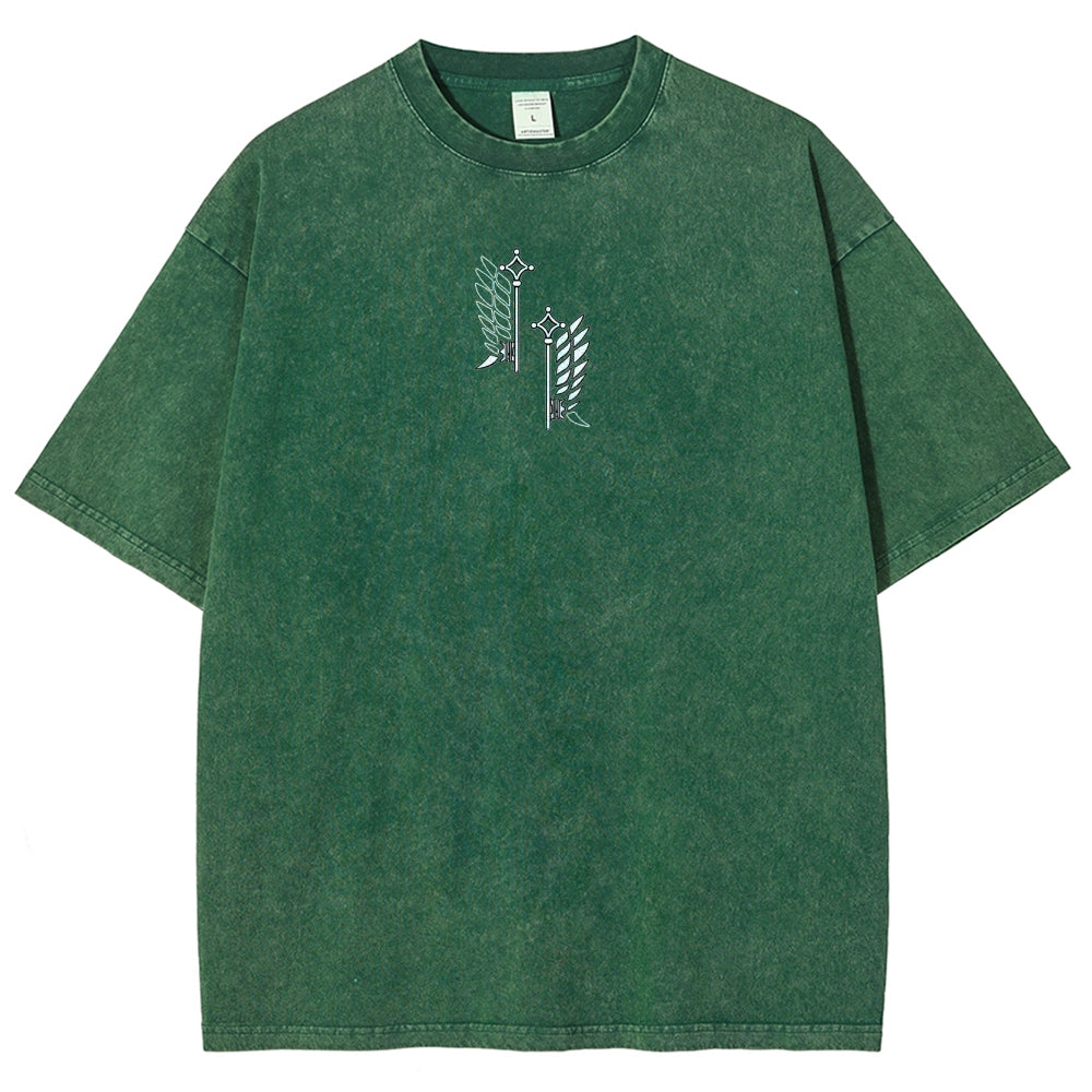 Attack On  Titan Eren Unisex Fit Washed T-Shirt