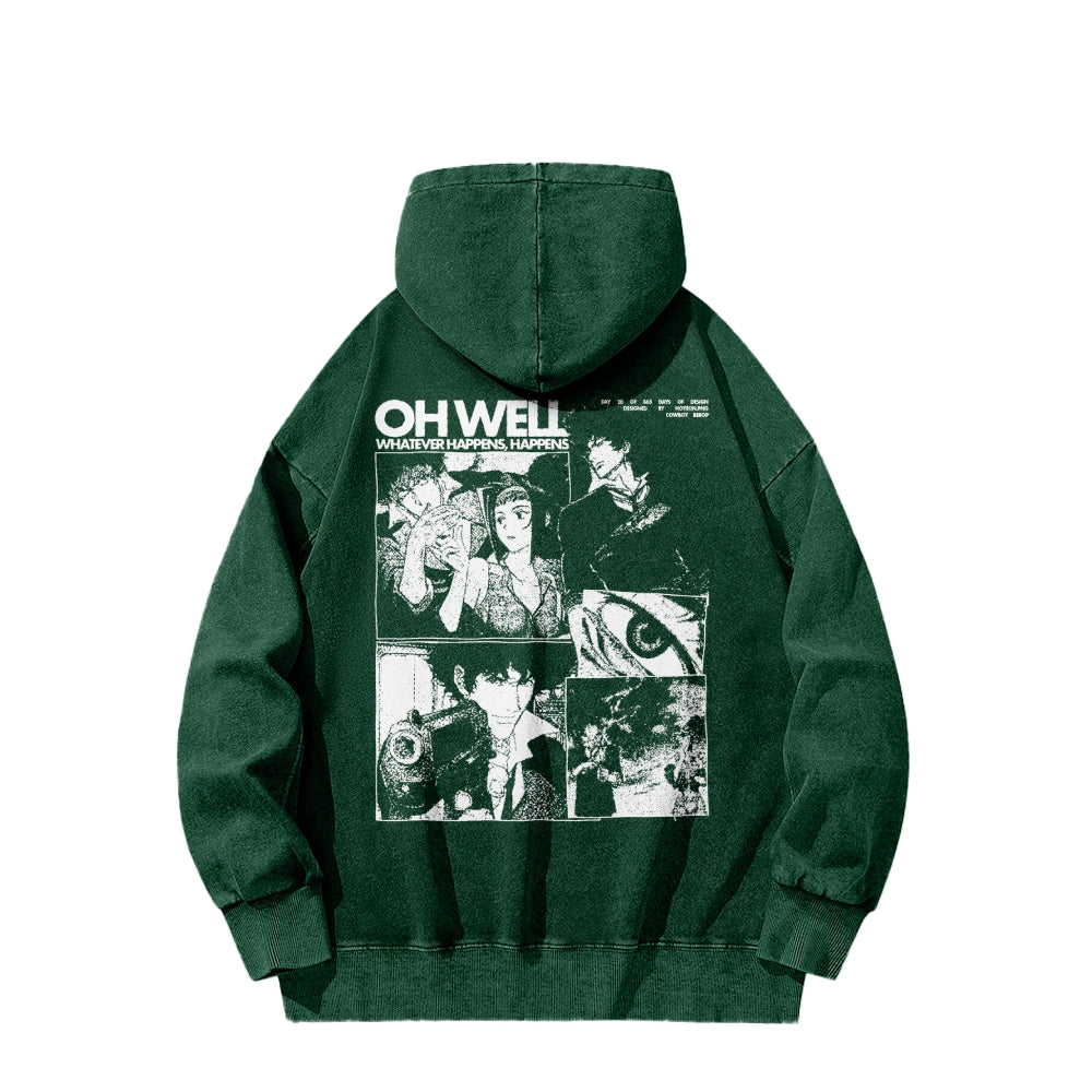 Cowboy Bebop Casual Washed Hoodies
