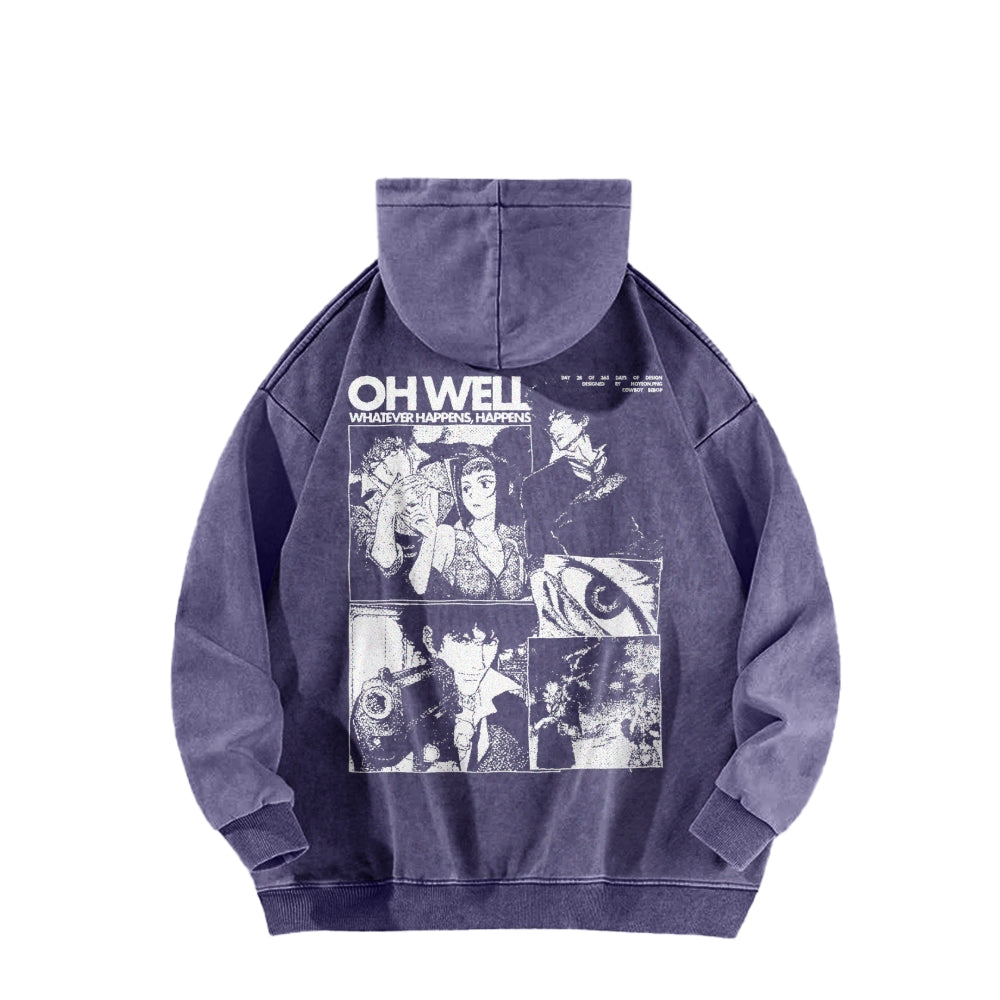 Cowboy Bebop Casual Washed Hoodies