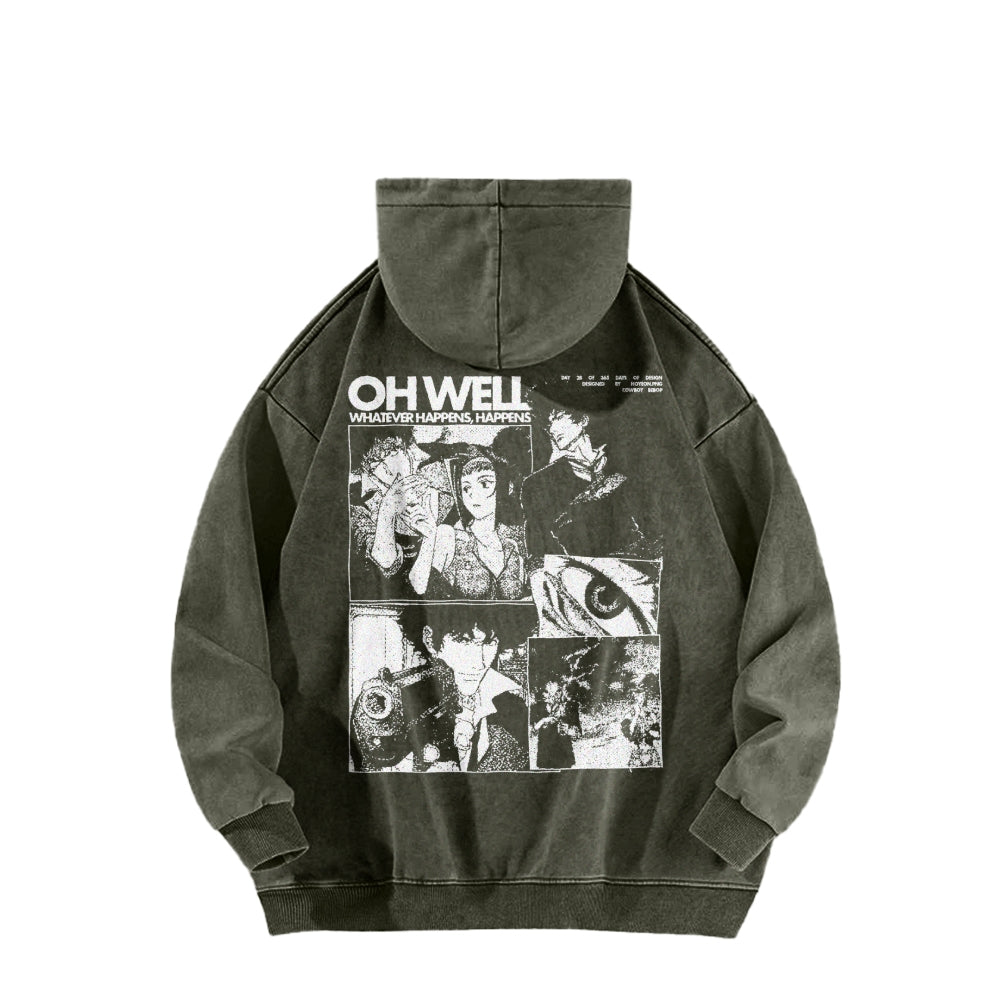 Cowboy Bebop Casual Washed Hoodies
