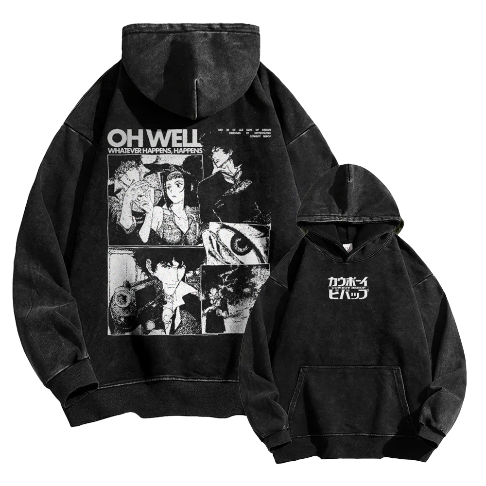 Cowboy Bebop Casual Washed Hoodies