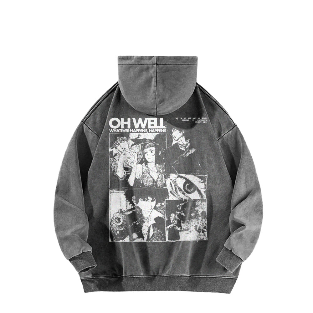 Cowboy Bebop Casual Washed Hoodies