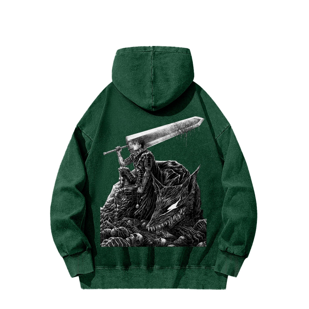 Berserk Streetwear Casual Washed Hoodies