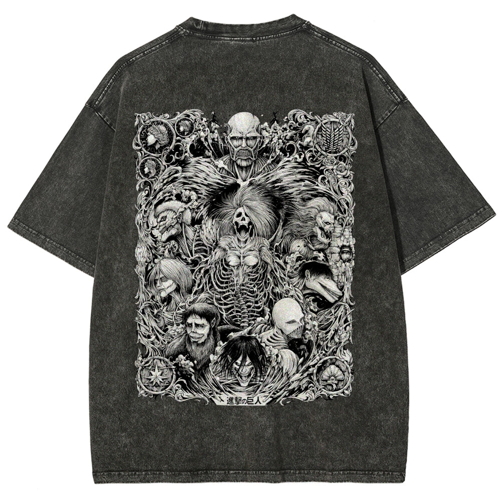 Attack on Tiitan Unisex Fit Washed T-Shirt