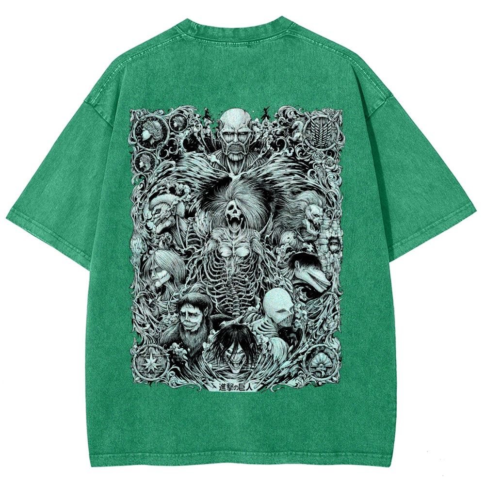Attack on Tiitan Unisex Fit Washed T-Shirt