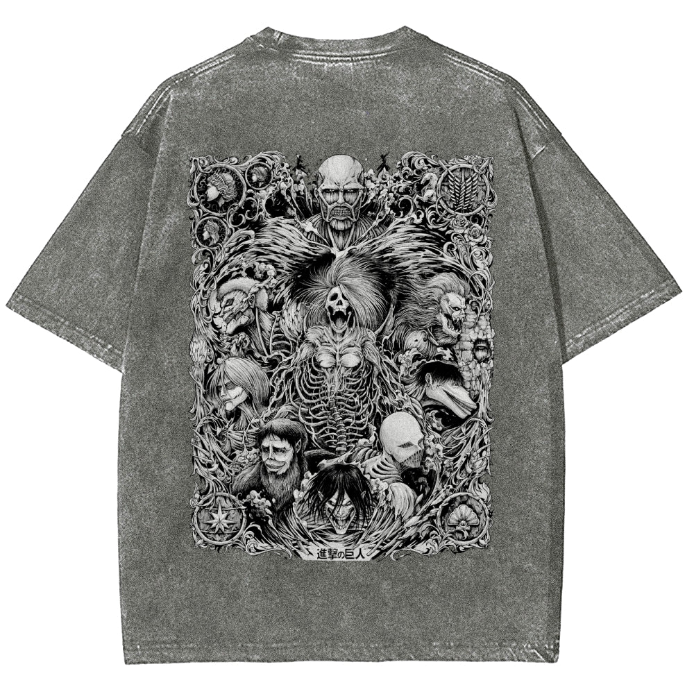 Attack on Tiitan Unisex Fit Washed T-Shirt