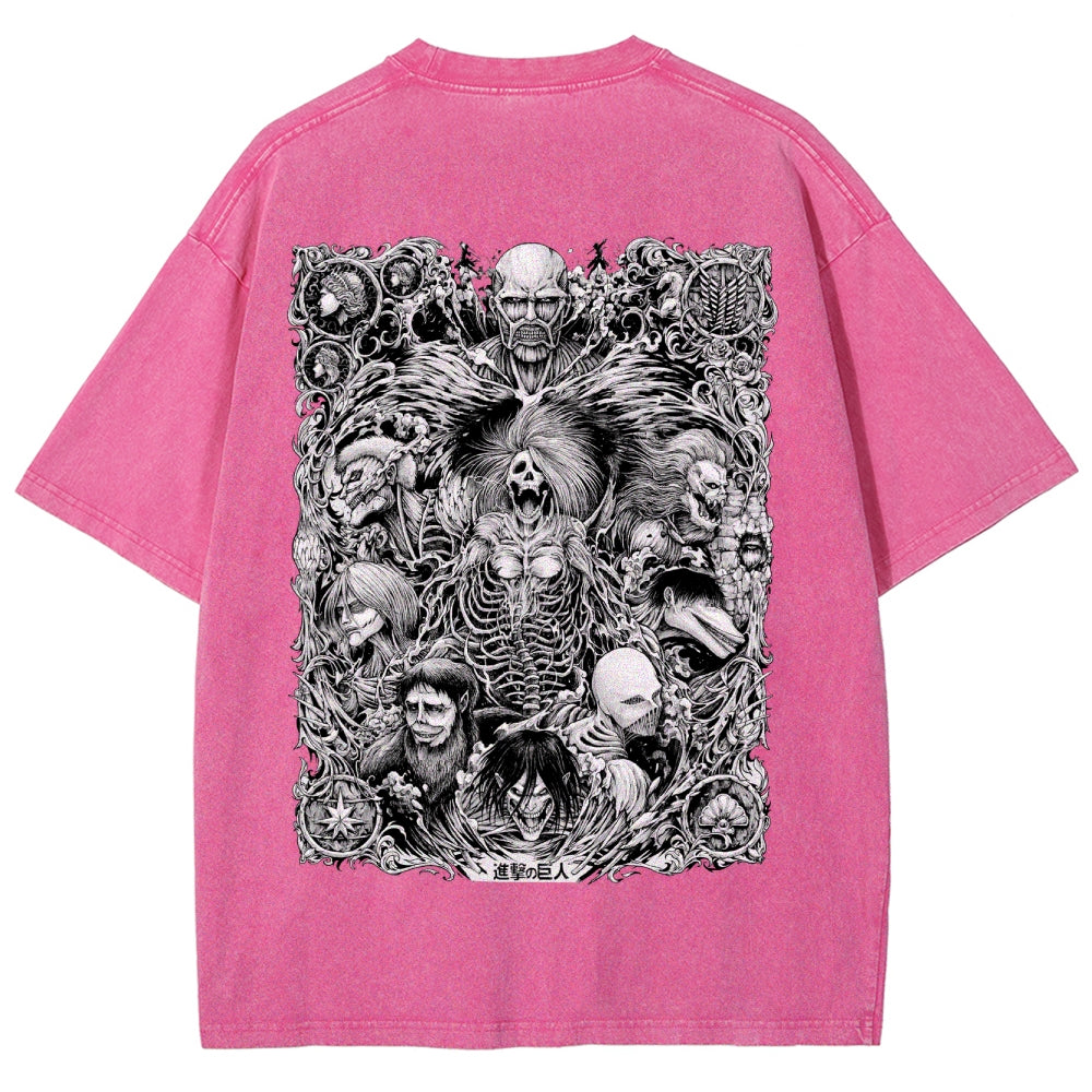Attack on Tiitan Unisex Fit Washed T-Shirt