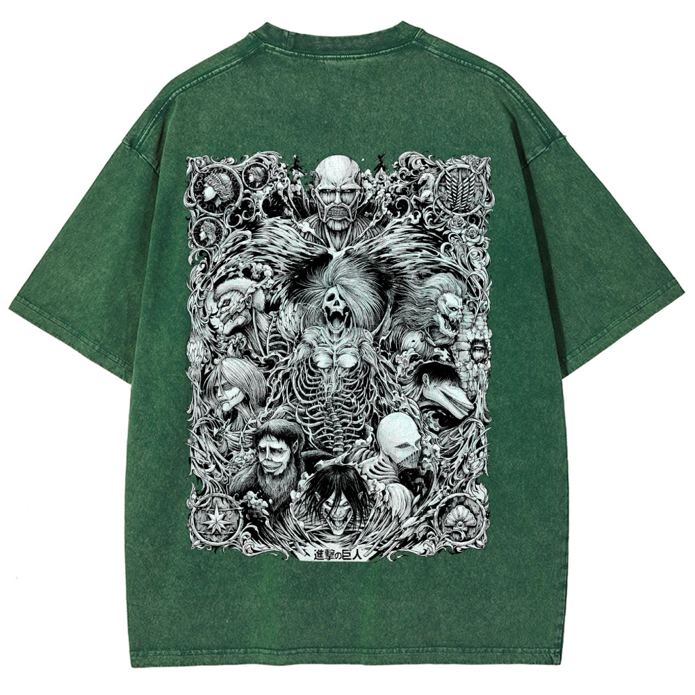 Attack on Tiitan Unisex Fit Washed T-Shirt