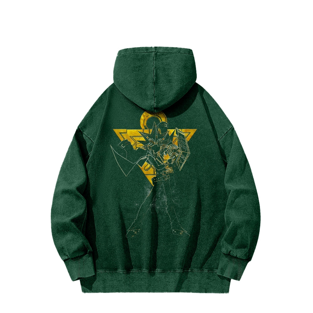 Yu-Gi-Oh! Casual Washed Hoodies Streetwear