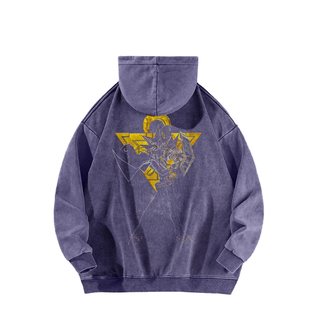 Yu-Gi-Oh! Casual Washed Hoodies Streetwear