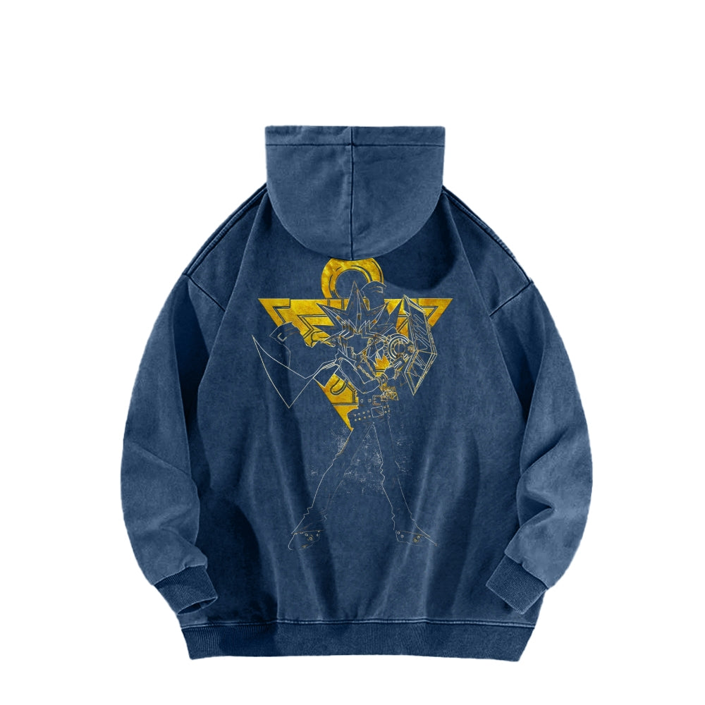Yu-Gi-Oh! Casual Washed Hoodies Streetwear