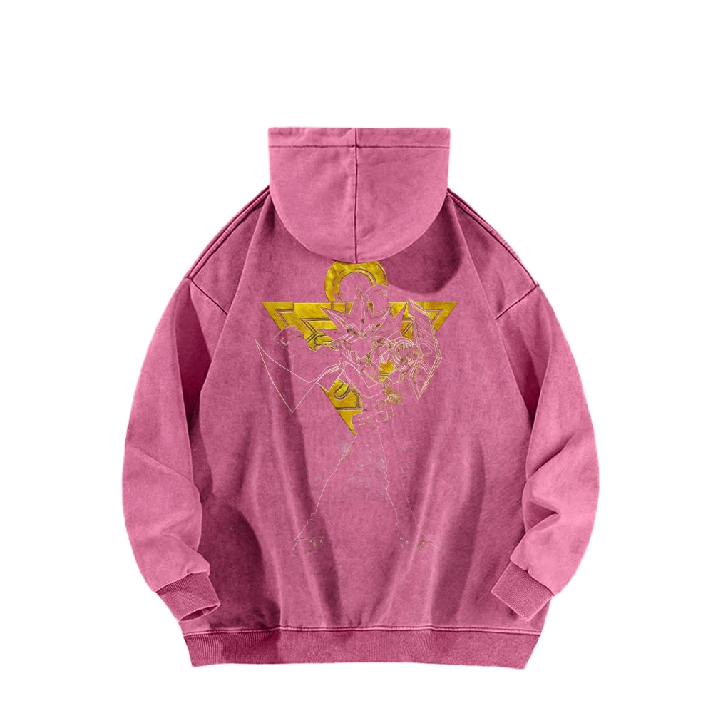 Yu-Gi-Oh! Casual Washed Hoodies Streetwear