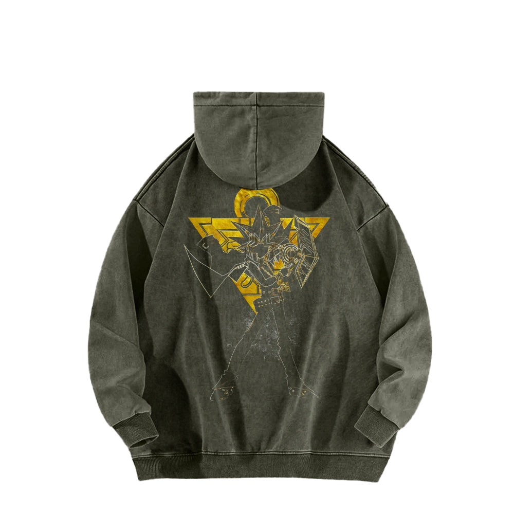 Yu-Gi-Oh! Casual Washed Hoodies Streetwear