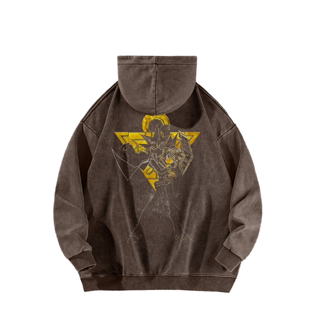 Yu-Gi-Oh! Casual Washed Hoodies Streetwear