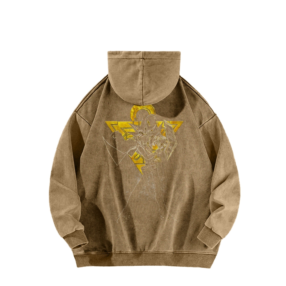 Yu-Gi-Oh! Casual Washed Hoodies Streetwear