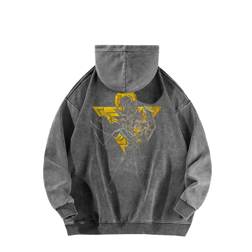 Yu-Gi-Oh! Casual Washed Hoodies Streetwear