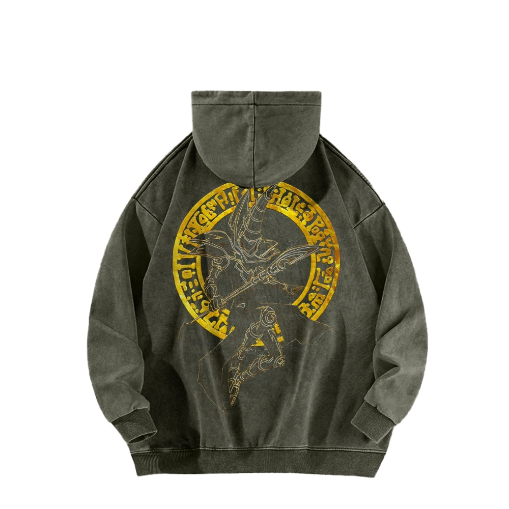 Yu-Gi-Oh! Casual Washed Hoodies Streetwear