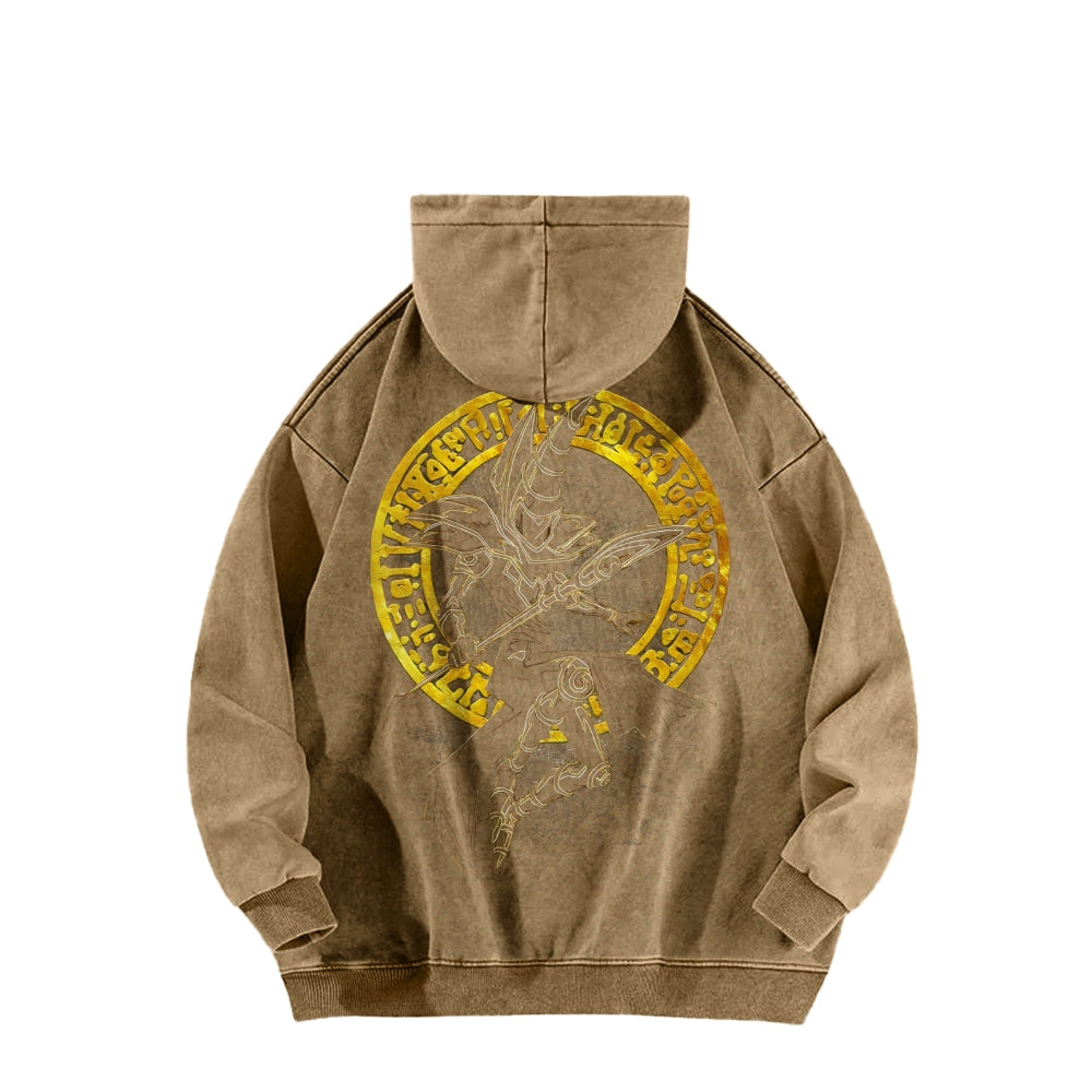 Yu-Gi-Oh! Casual Washed Hoodies Streetwear