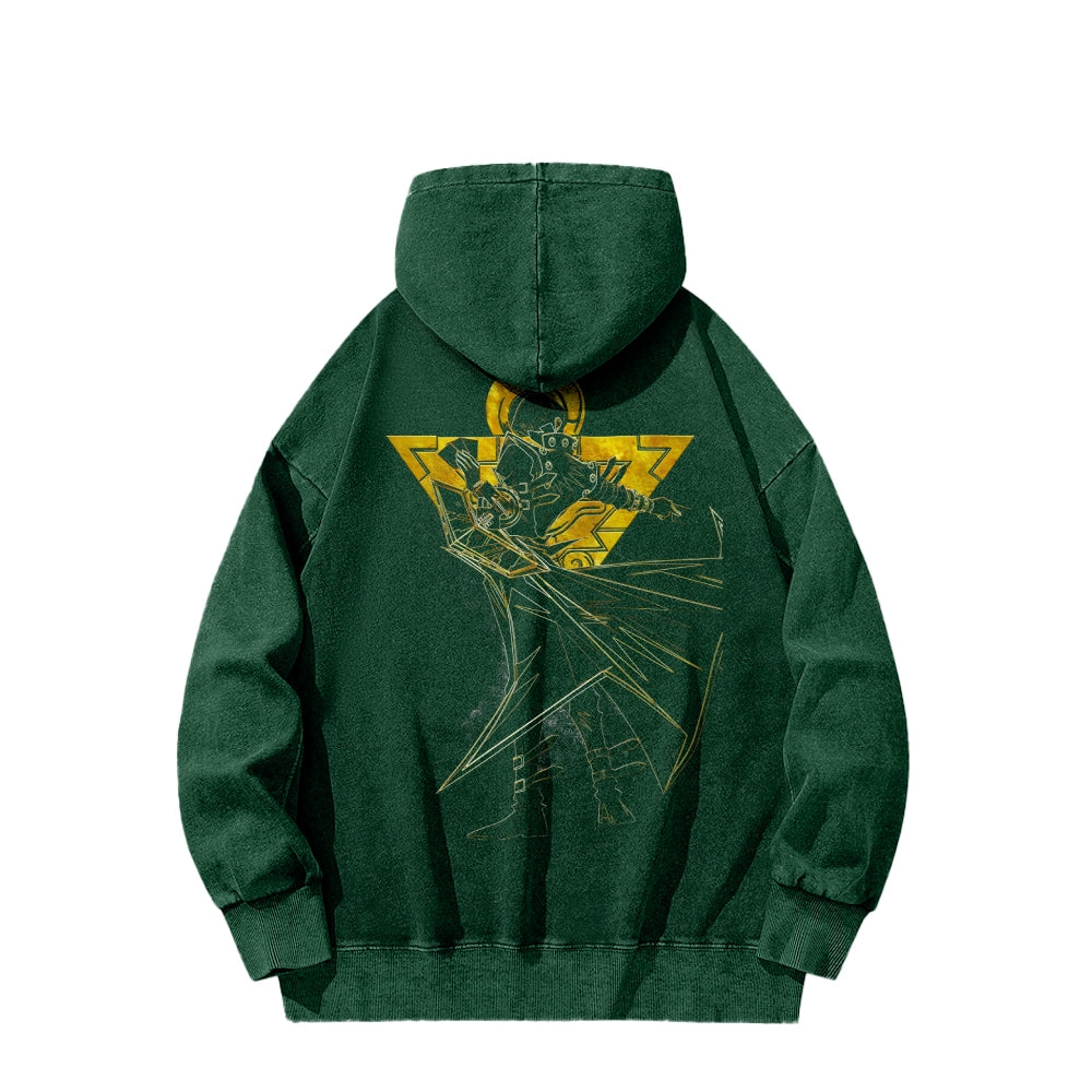 Yu-Gi-Oh! Casual Washed Hoodies Streetwear