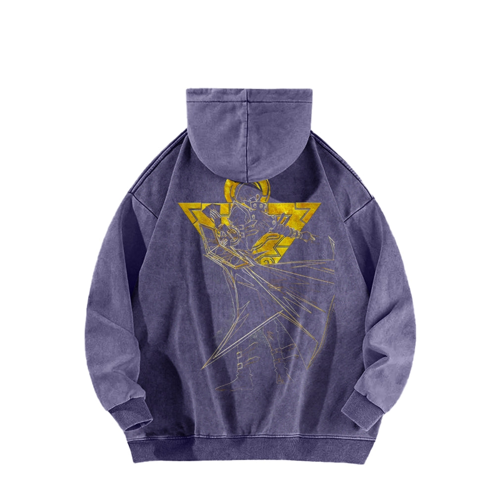 Yu-Gi-Oh! Casual Washed Hoodies Streetwear