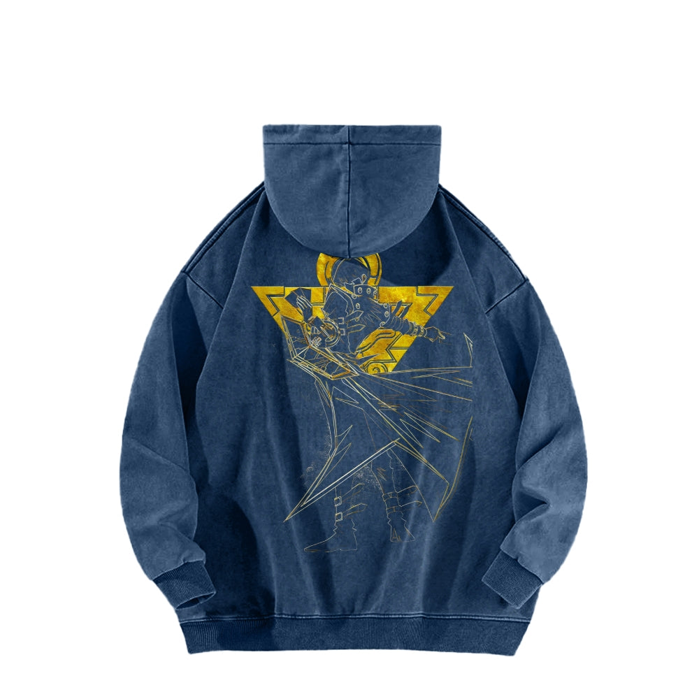 Yu-Gi-Oh! Casual Washed Hoodies Streetwear