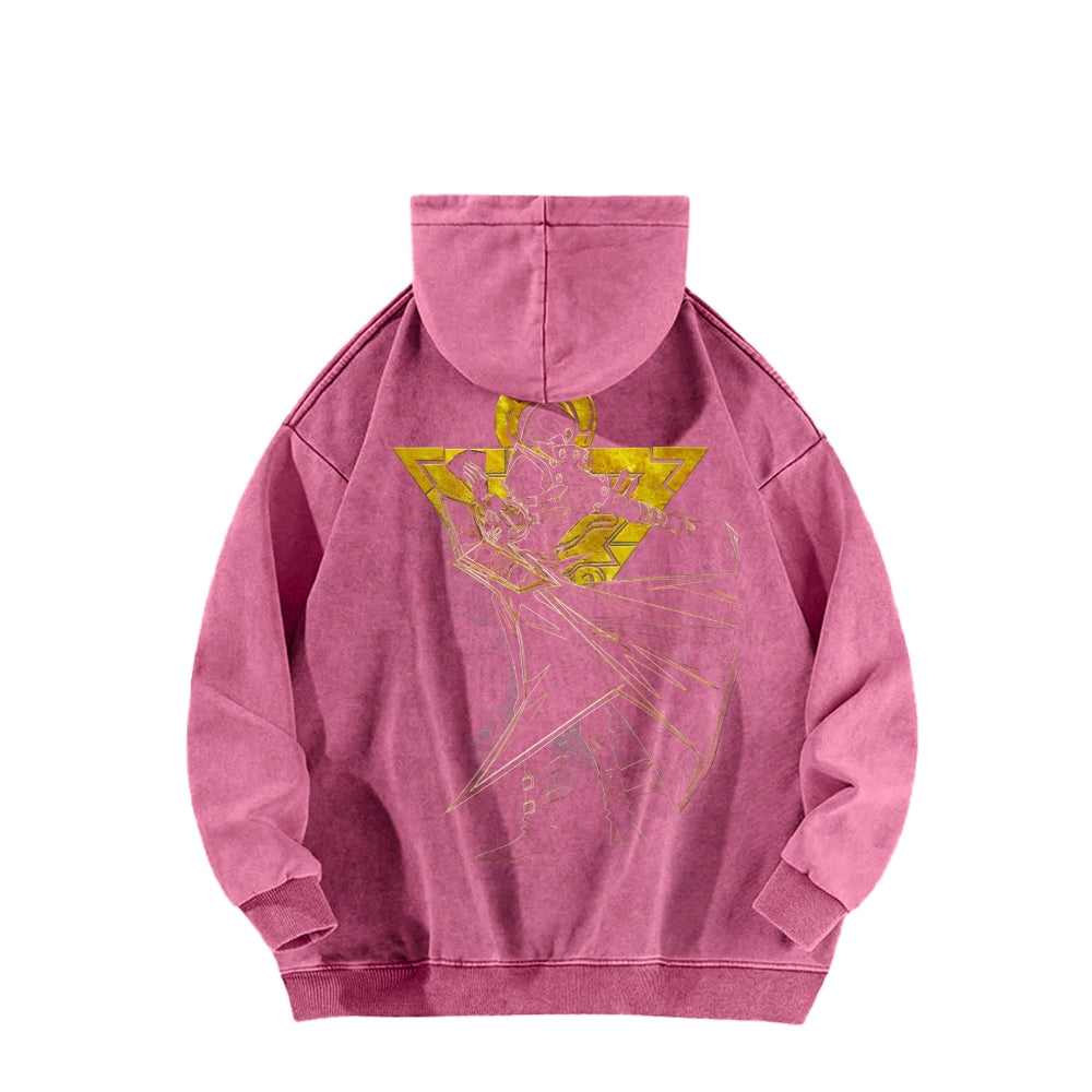 Yu-Gi-Oh! Casual Washed Hoodies Streetwear
