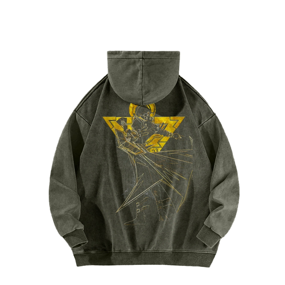 Yu-Gi-Oh! Casual Washed Hoodies Streetwear