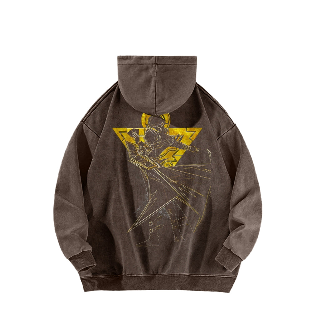 Yu-Gi-Oh! Casual Washed Hoodies Streetwear