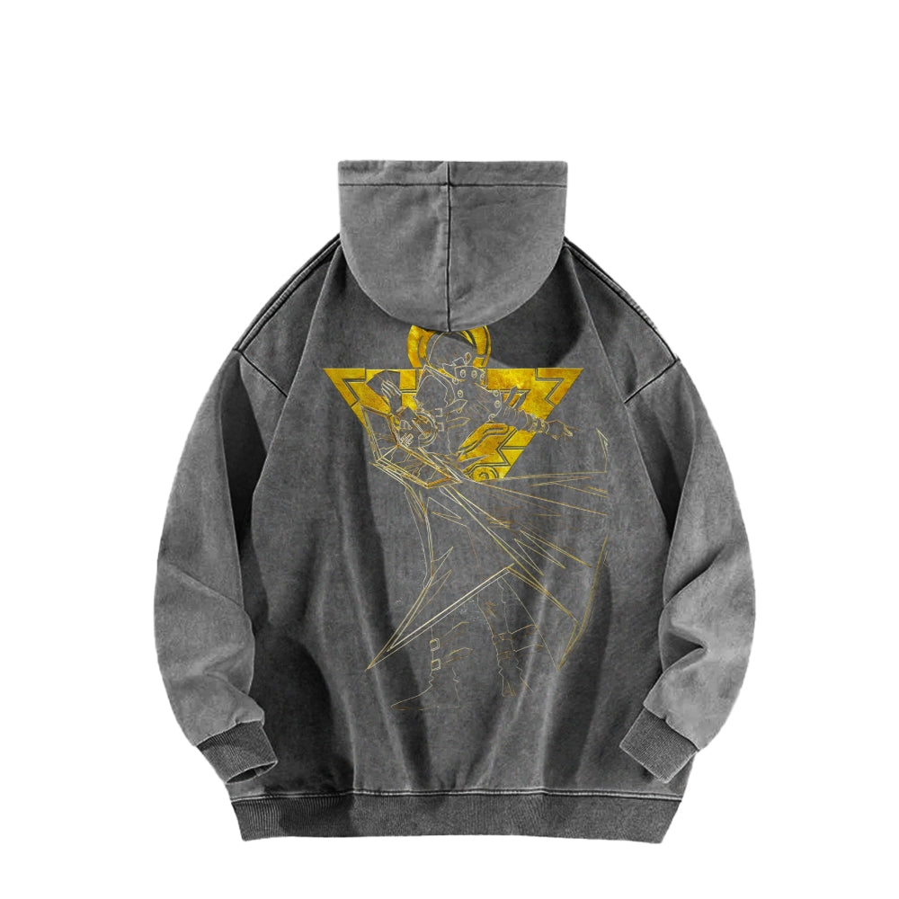 Yu-Gi-Oh! Casual Washed Hoodies Streetwear