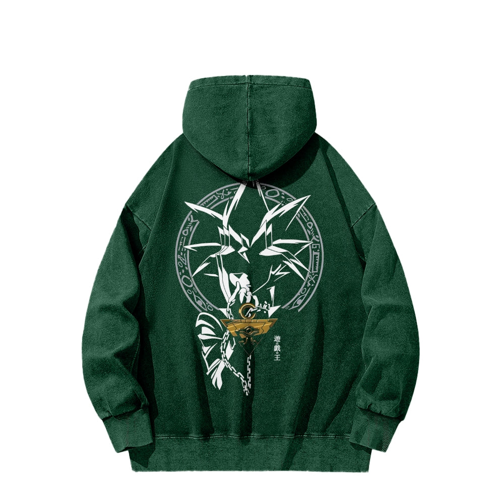 Yu-Gi-Oh! Casual Washed Hoodies Streetwear