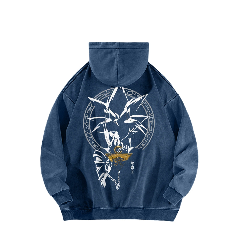 Yu-Gi-Oh! Casual Washed Hoodies Streetwear