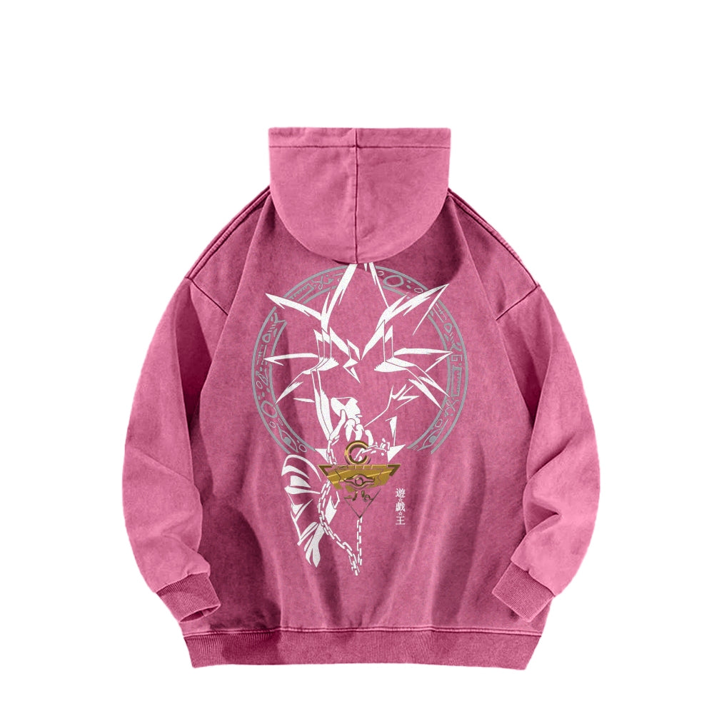 Yu-Gi-Oh! Casual Washed Hoodies Streetwear