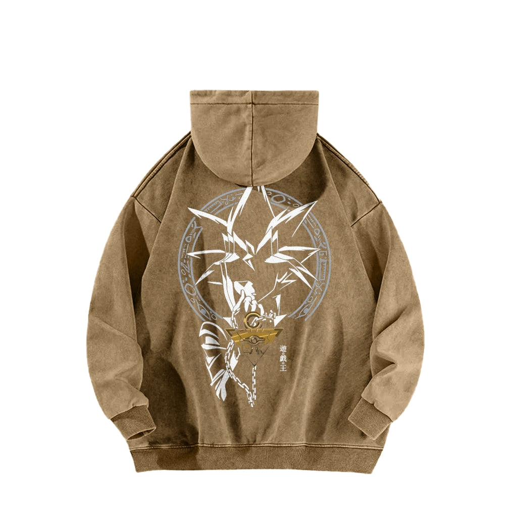 Yu-Gi-Oh! Casual Washed Hoodies Streetwear