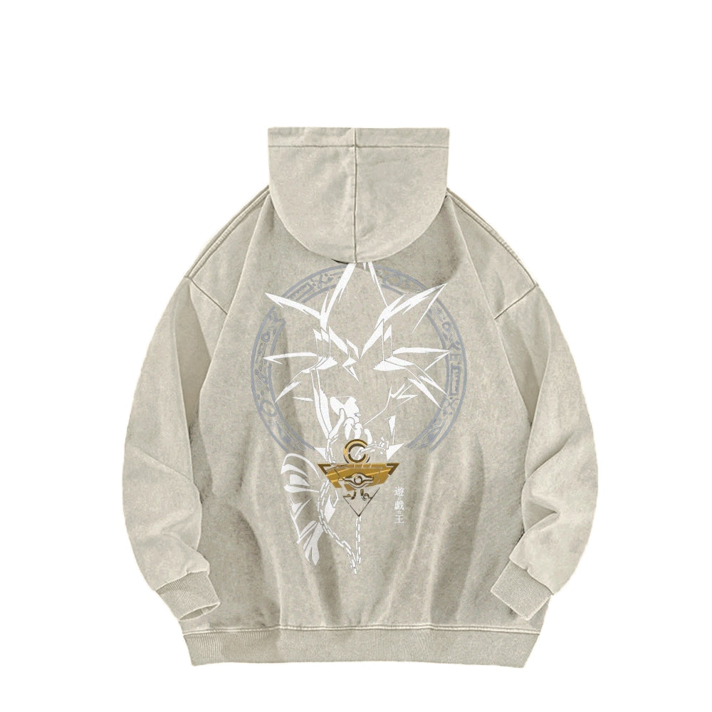 Yu-Gi-Oh! Casual Washed Hoodies Streetwear