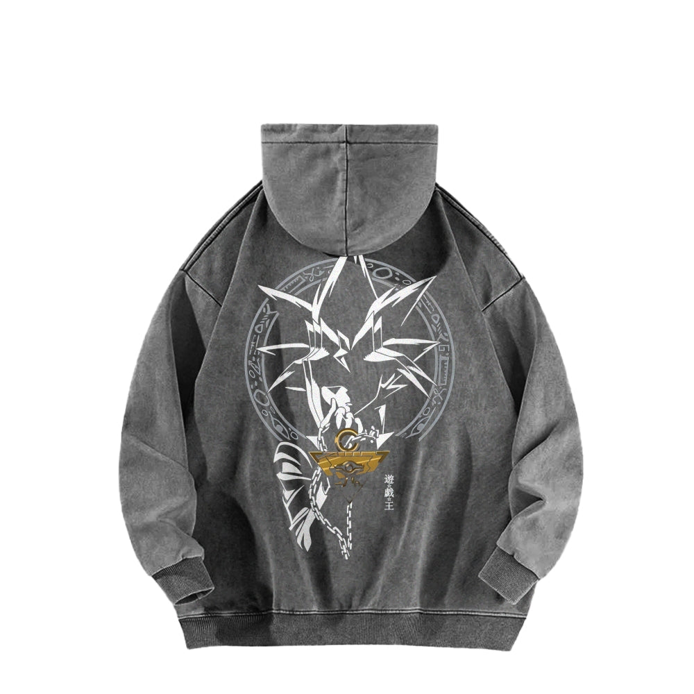 Yu-Gi-Oh! Casual Washed Hoodies Streetwear