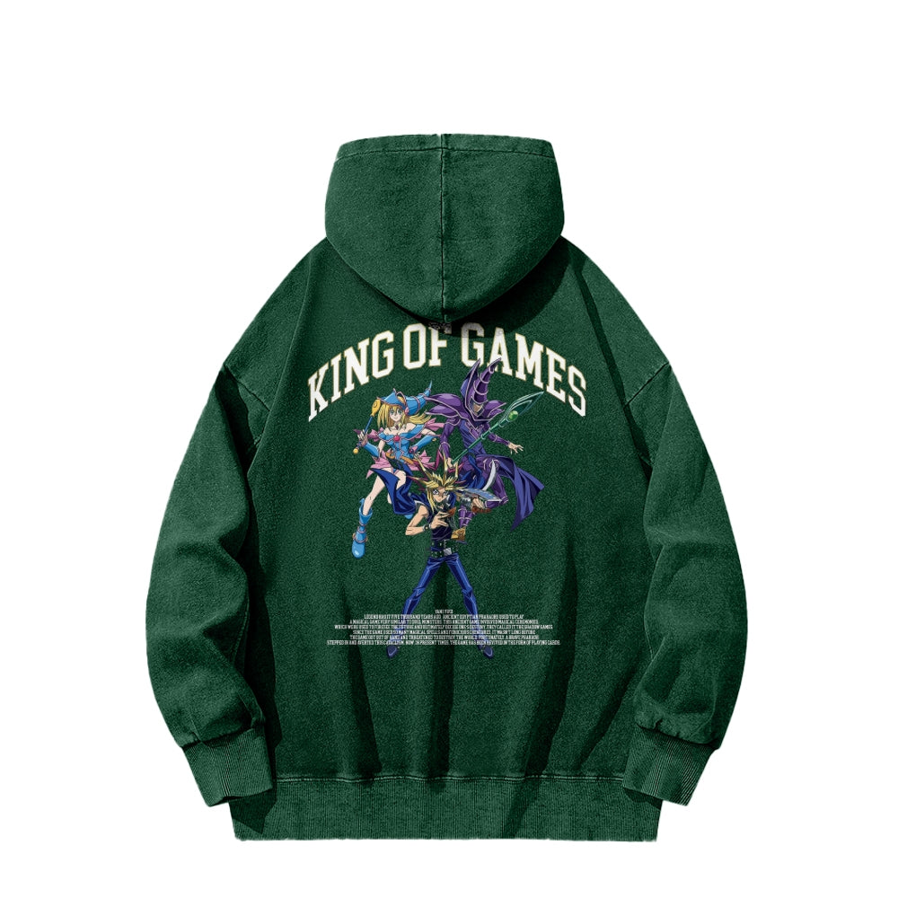 Yu-Gi-Oh! Casual Washed Hoodies Streetwear
