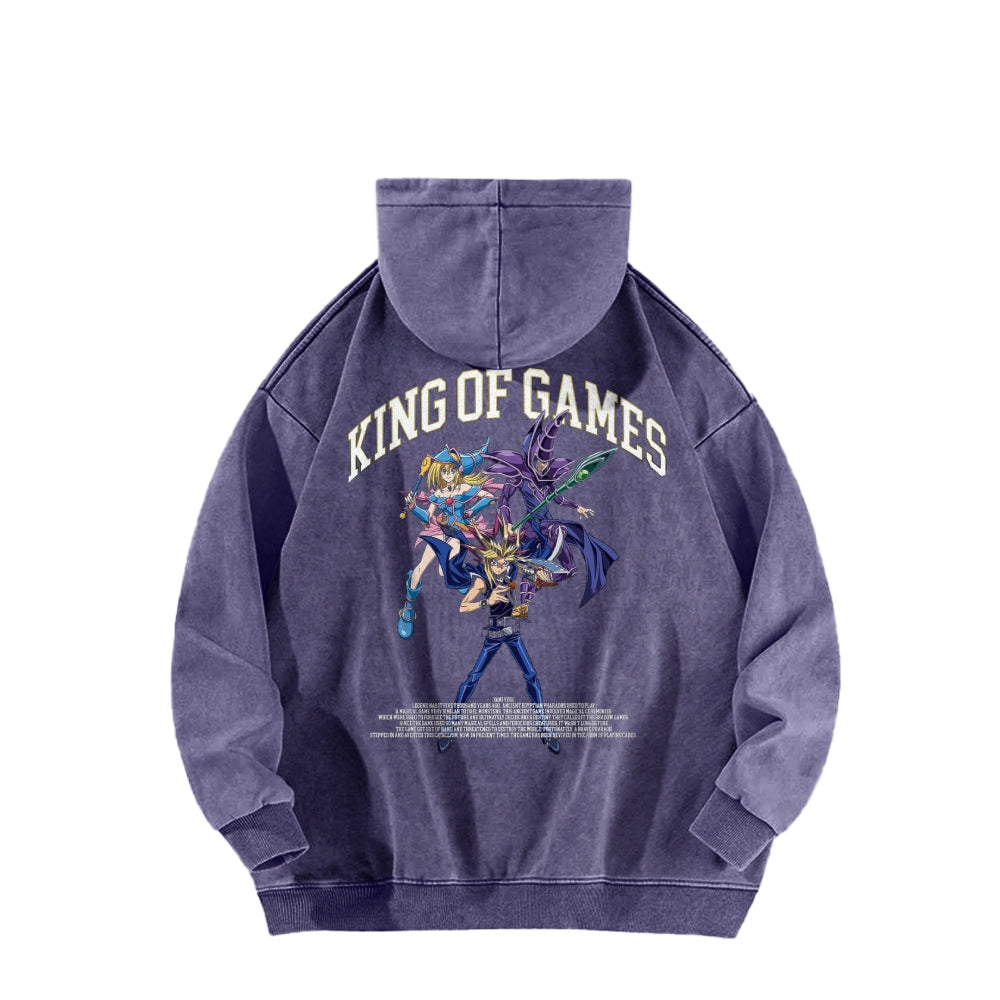 Yu-Gi-Oh! Casual Washed Hoodies Streetwear