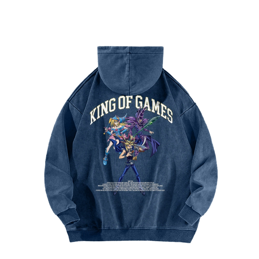 Yu-Gi-Oh! Casual Washed Hoodies Streetwear