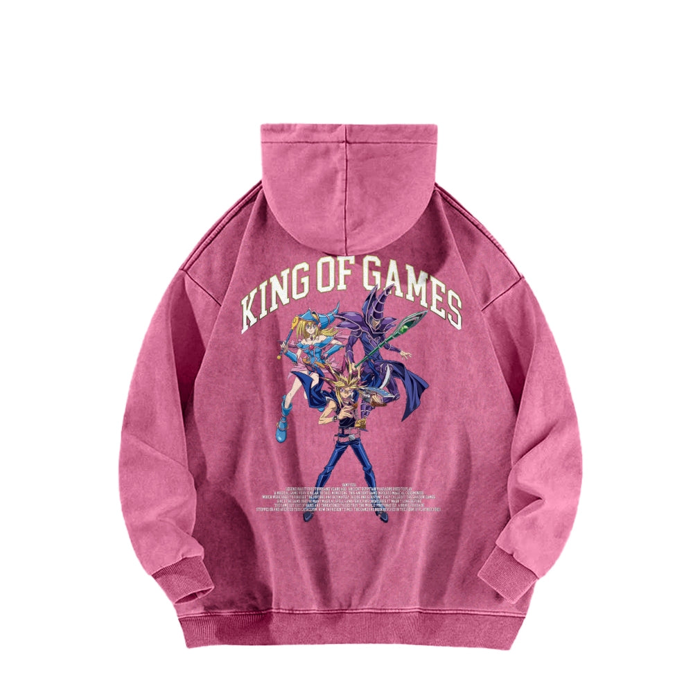 Yu-Gi-Oh! Casual Washed Hoodies Streetwear