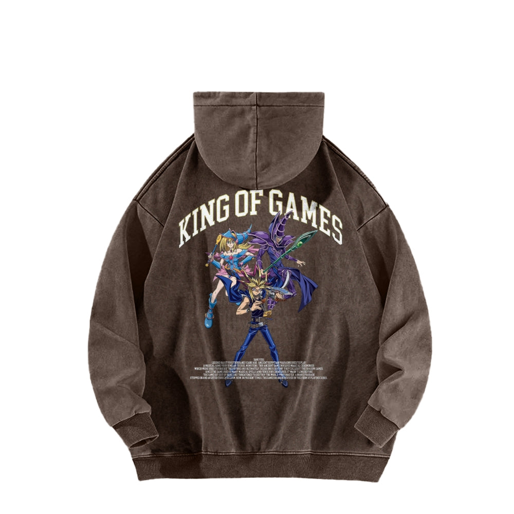 Yu-Gi-Oh! Casual Washed Hoodies Streetwear