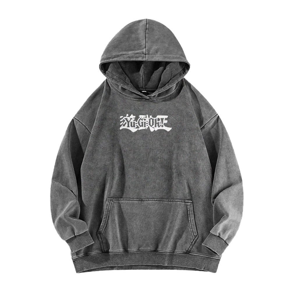 Yu-Gi-Oh! Casual Washed Hoodies Streetwear