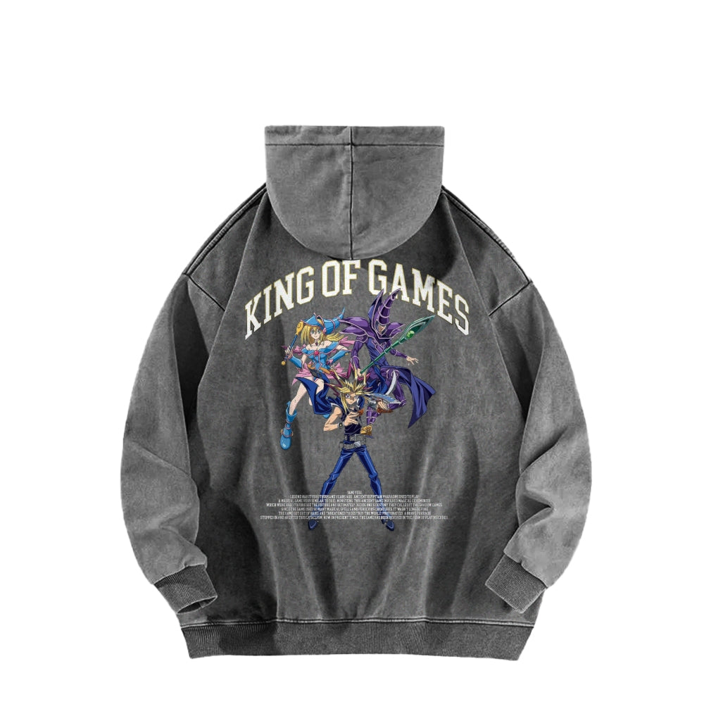 Yu-Gi-Oh! Casual Washed Hoodies Streetwear